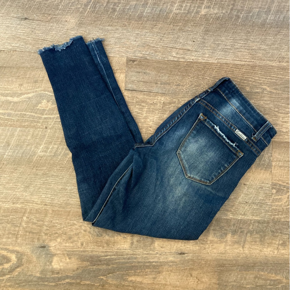Kancan | Distressed Ripped Stretch Skinny Mid Rise Jeans